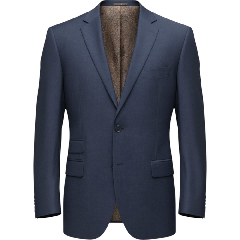 Peter Millar Mens Navy Blue Textured Two Button Blazer Sport Coat Paisley 52S